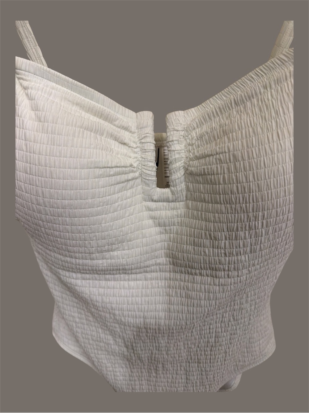 DKNY White Textured One-Piece Swimsuit - Picture 2 of 4
